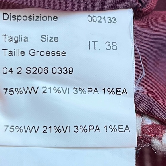 Piazza Sempione • Burgundy Herringbone Tweed Mini Skirt - Picture 5 of 6